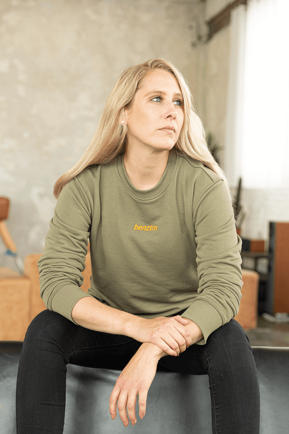 Sweatshirt benzim Farbe Olive für MX Sport