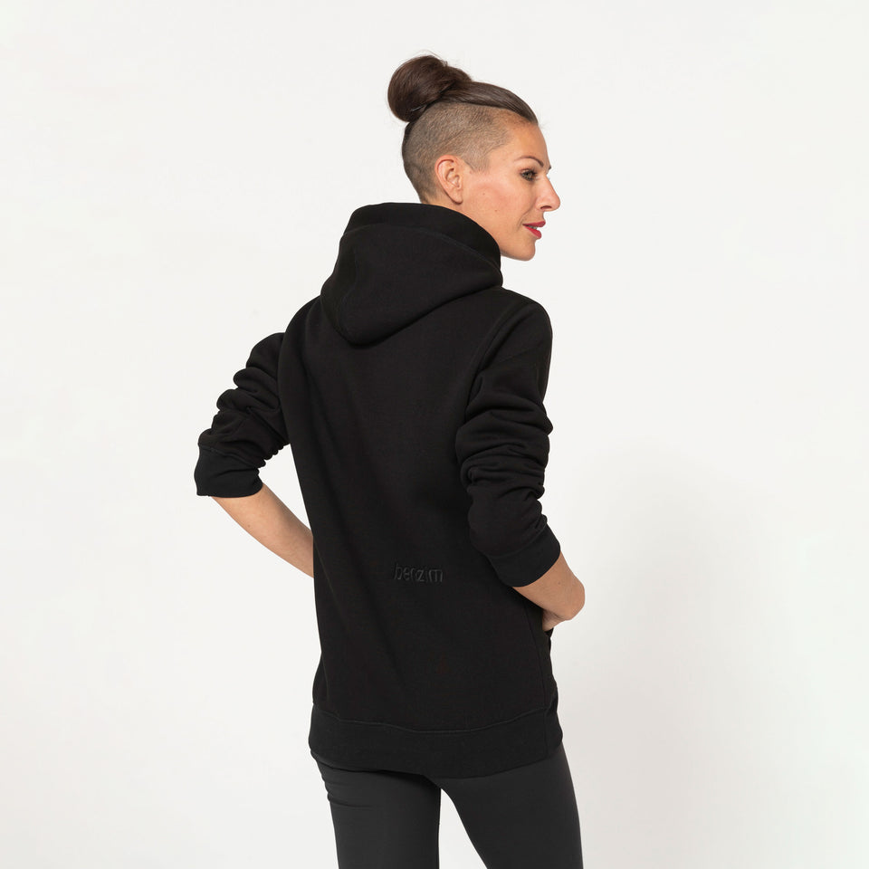 Hoodie Farbe Schwarz für Motocross von benzim Rückseite Model